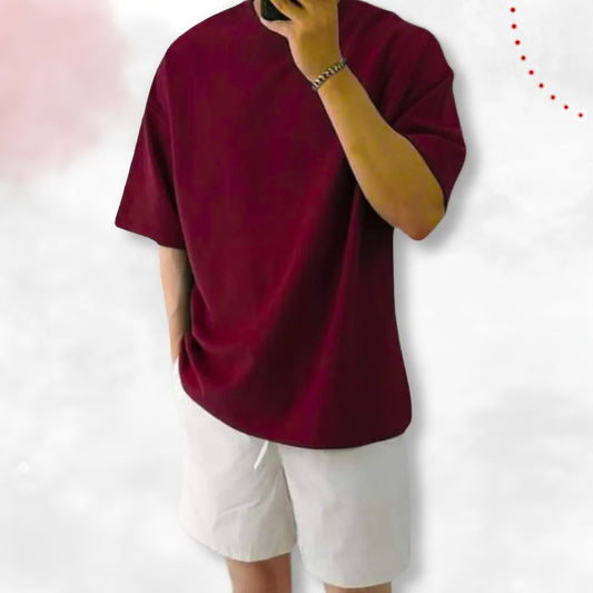 Macbee Plain Drop Shoulder240GSM T-Shirt – 1 Set of S/M/L (Same Color)