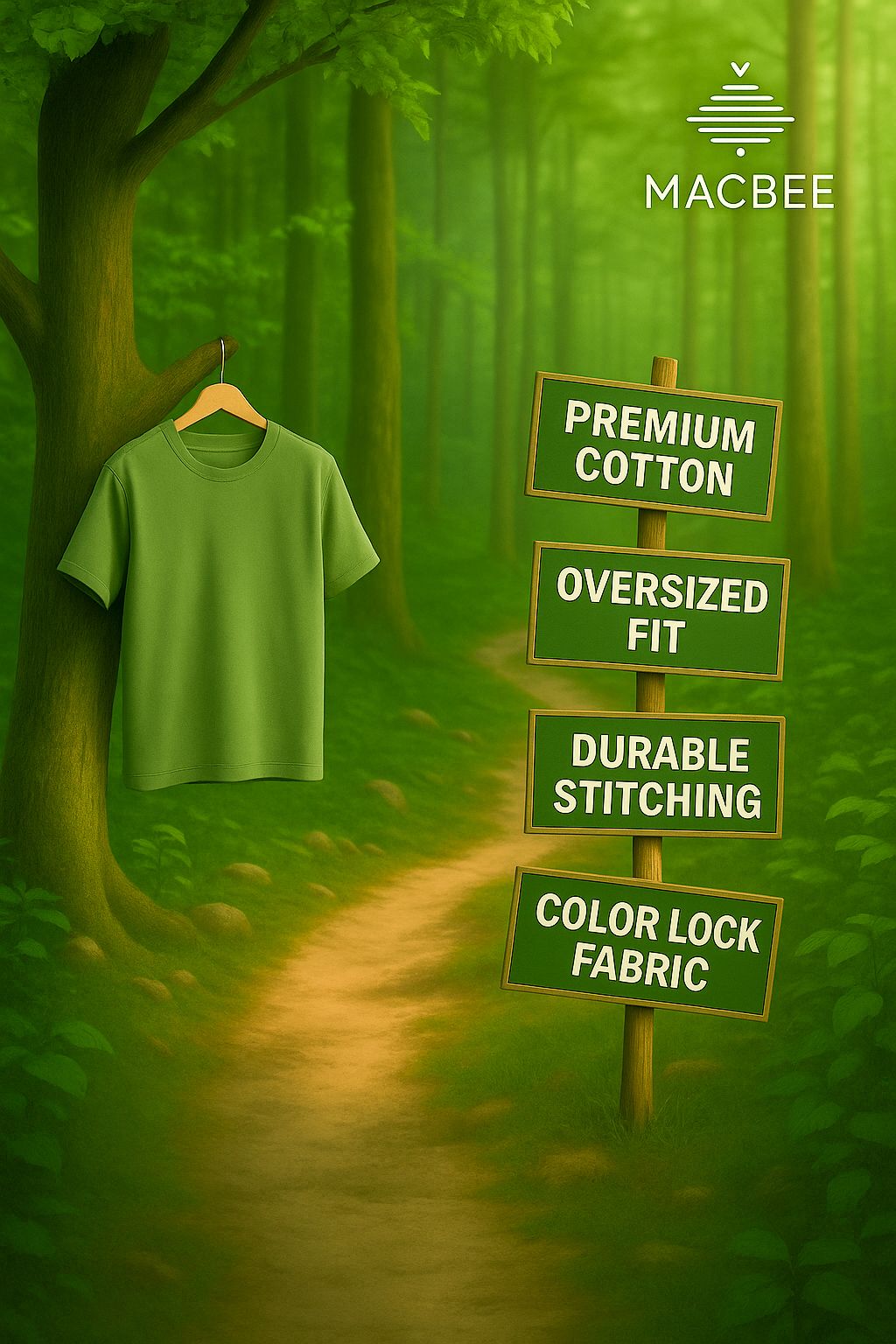 Macbee Plain Drop Shoulder240GSM T-Shirt – 1 Set of S/M/L (Same Color)